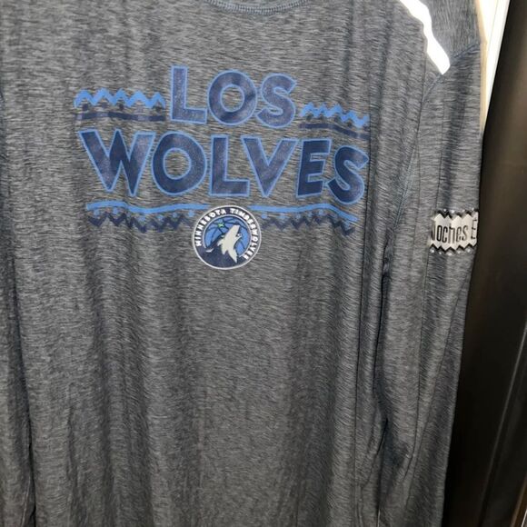 Fanatics Timberwolves Noches Ene-Be-A Authentic Long Sleeve Shooting Shirt XLT - Picture 3 of 9